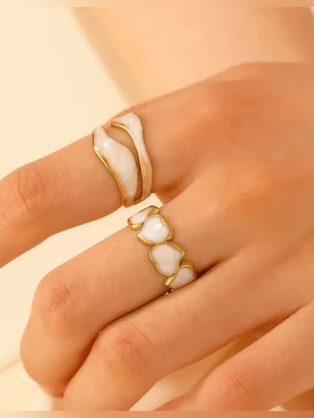 Women Stainless Steel Minimalist Open Ring Set 3pcs